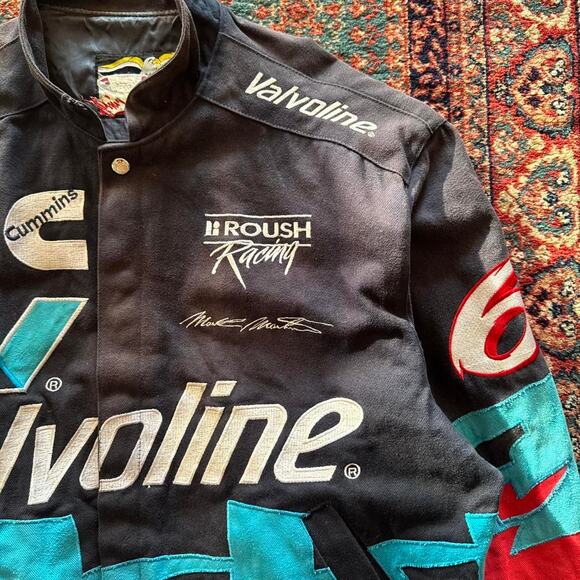 Vintage 90s Jeff Hamilton NASCAR Mark Martin # 6 Racing Jacket Mens Size Large - Picture 2 of 8